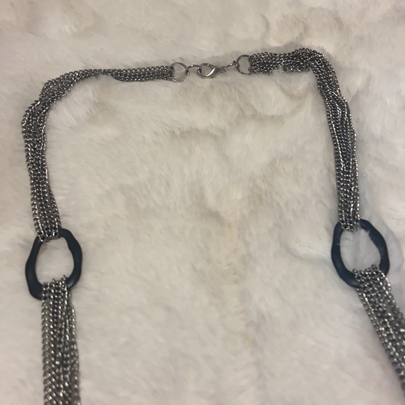 Silver toned multiple chained necklace 14” - Picture 3 of 6